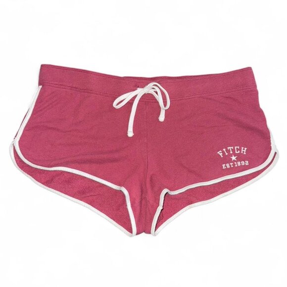 Abercrombie & Fitch Maroon Micro Mini Athletic Sweat Shorts y2k 2000's Style L - Picture 1 of 7